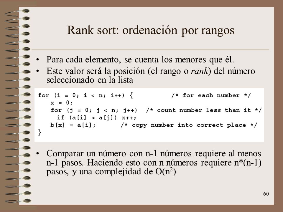 Rank sort: ordenación por rangos