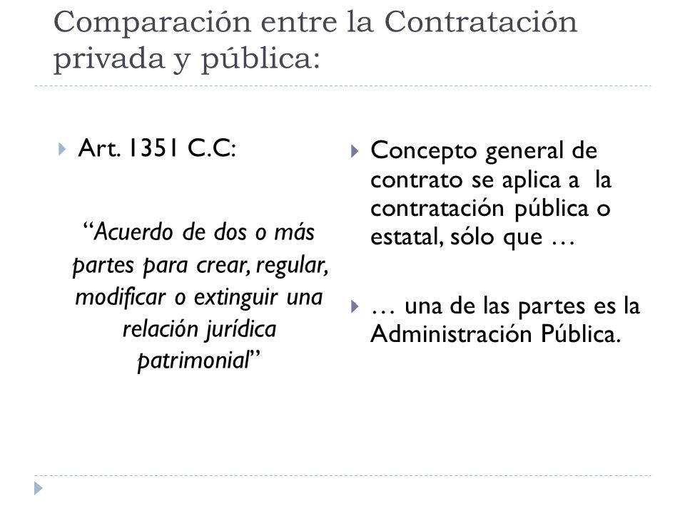Comparación entre la Contratación privada y pública: