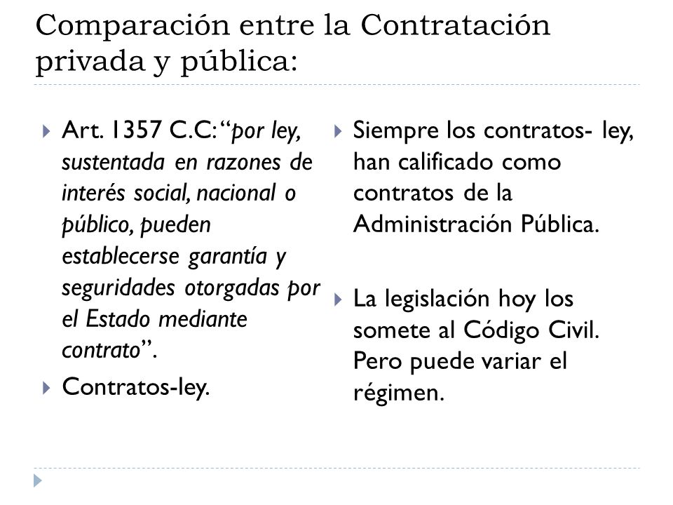 Comparación entre la Contratación privada y pública: