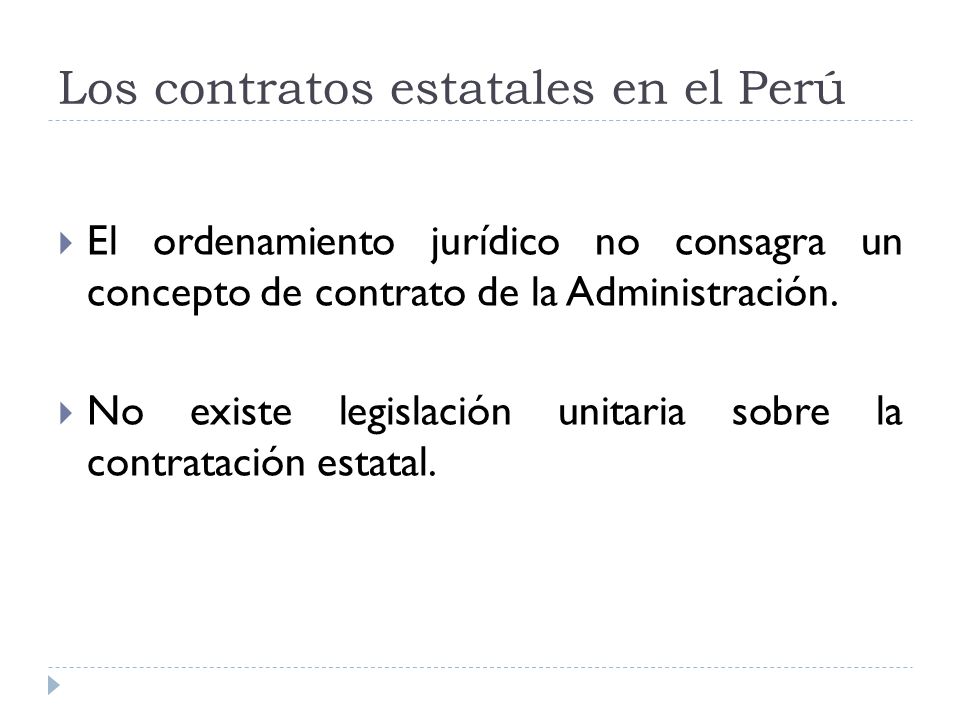 Los contratos estatales en el Perú
