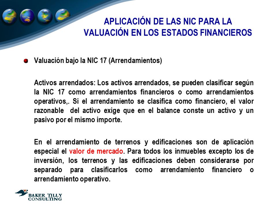 APLICACIÓN DE LAS NIC PARA LA VALUACIÓN EN LOS ESTADOS FINANCIEROS
