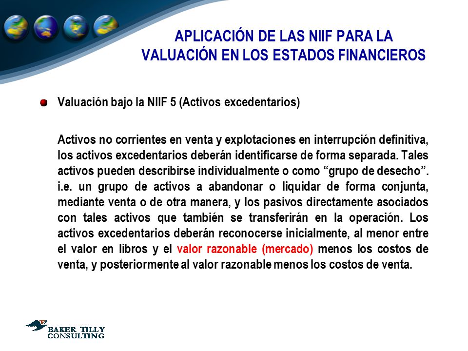 APLICACIÓN DE LAS NIIF PARA LA VALUACIÓN EN LOS ESTADOS FINANCIEROS