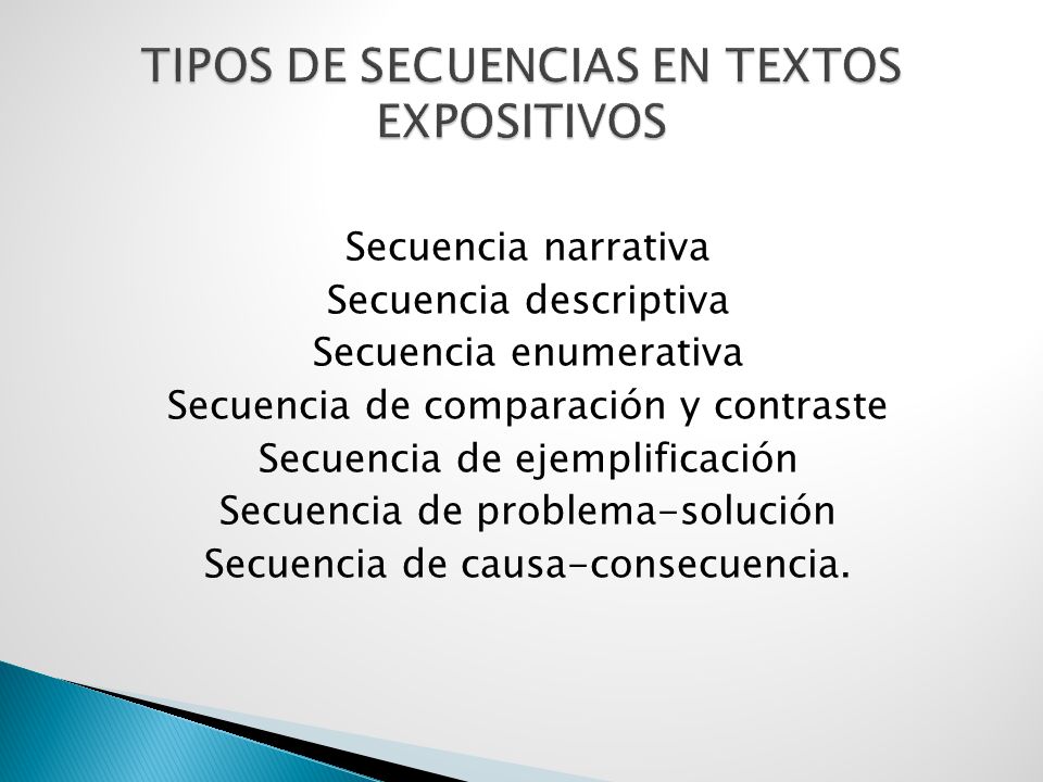 TIPOS DE SECUENCIAS EN TEXTOS EXPOSITIVOS