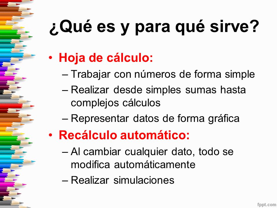 ¿Qué es y para qué sirve Hoja de cálculo: Recálculo automático:
