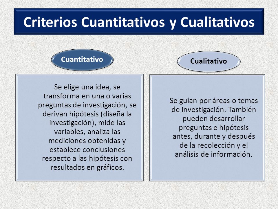 Criterios Cuantitativos y Cualitativos