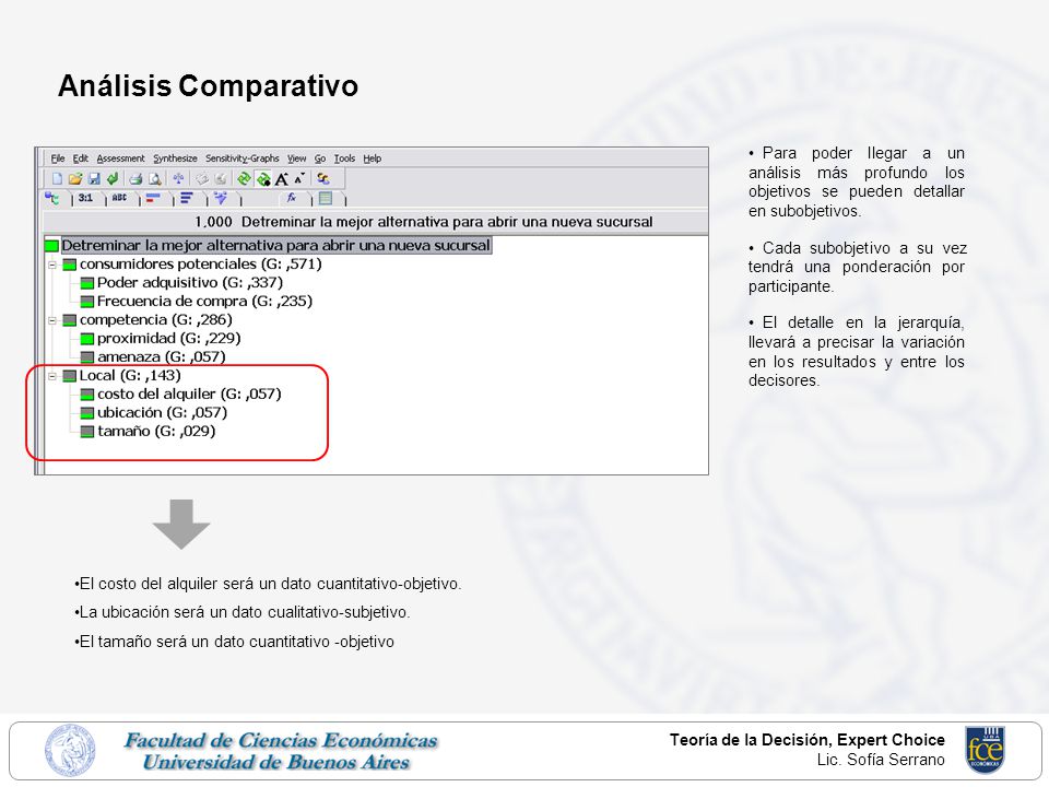 Análisis Comparativo Para poder llegar a un análisis más profundo los objetivos se pueden detallar en subobjetivos.