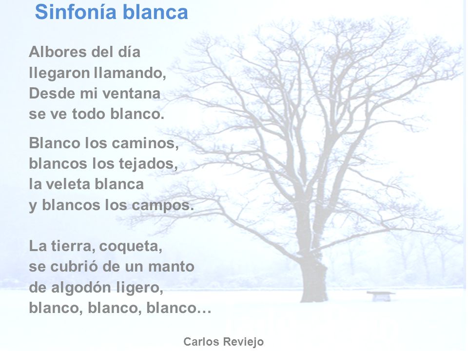 Sinfonía blanca Albores del día llegaron llamando, Desde mi ventana