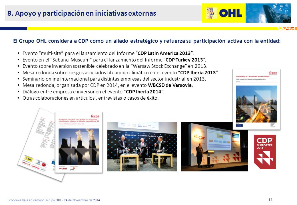 8. Apoyo y participación en iniciativas externas