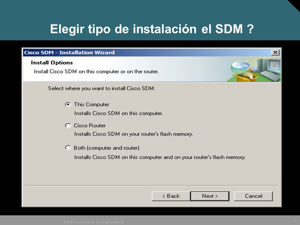 Elegir tipo de instalación el SDM