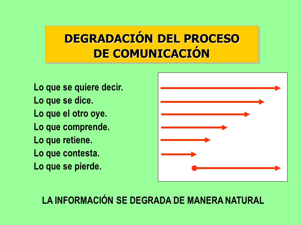 DEGRADACIÓN DEL PROCESO LA INFORMACIÓN SE DEGRADA DE MANERA NATURAL