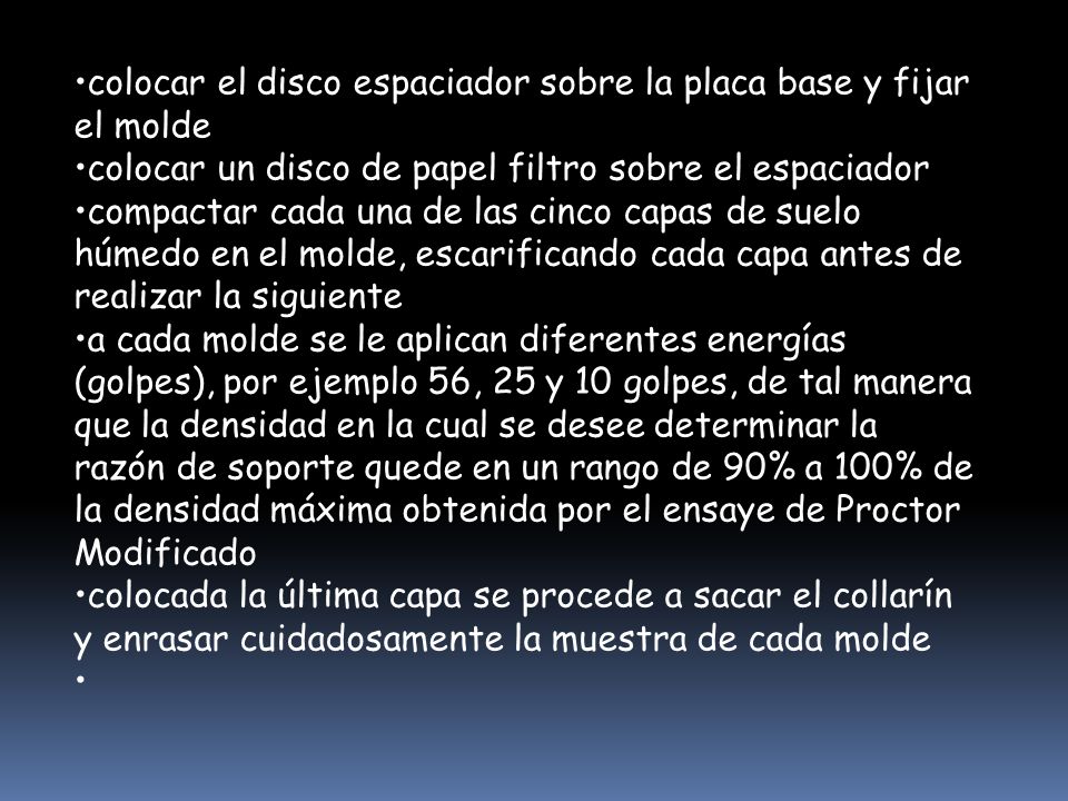 colocar el disco espaciador sobre la placa base y fijar el molde