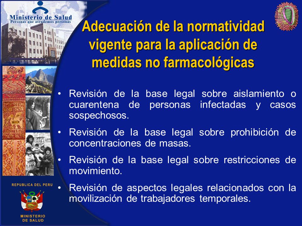 Adecuación de la normatividad vigente para la aplicación de medidas no farmacológicas