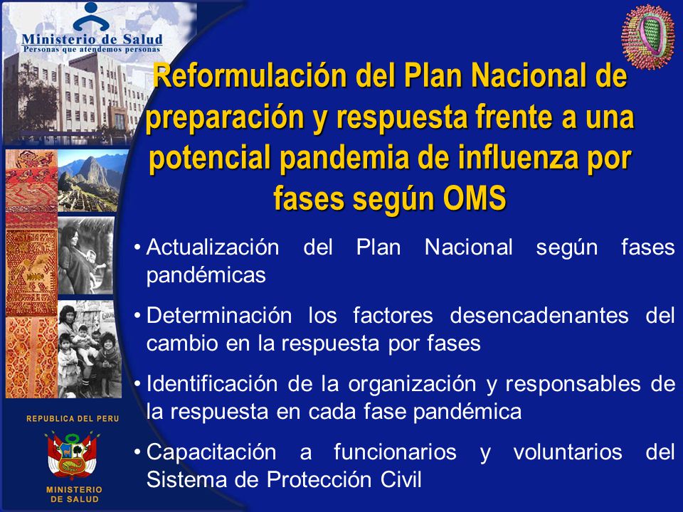 Reformulación del Plan Nacional de preparación y respuesta frente a una potencial pandemia de influenza por fases según OMS
