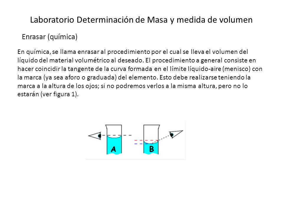 Laboratorio Determinación de Masa y medida de volumen