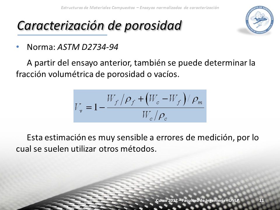 Caracterización de porosidad