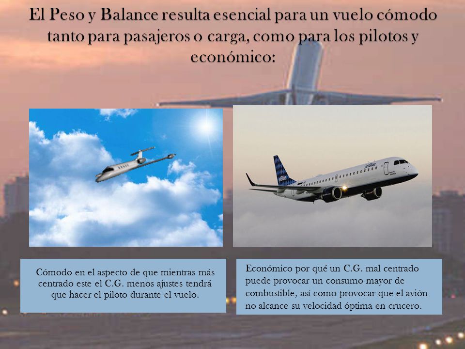 El Peso y Balance resulta esencial para un vuelo cómodo tanto para pasajeros o carga, como para los pilotos y económico: