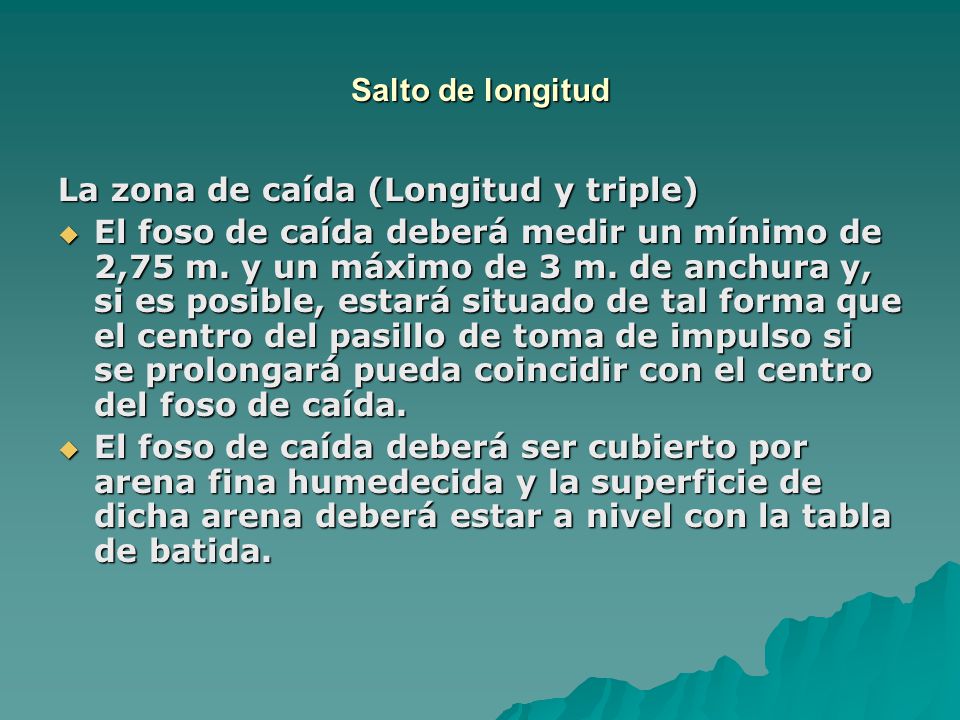 Salto de longitud La zona de caída (Longitud y triple)