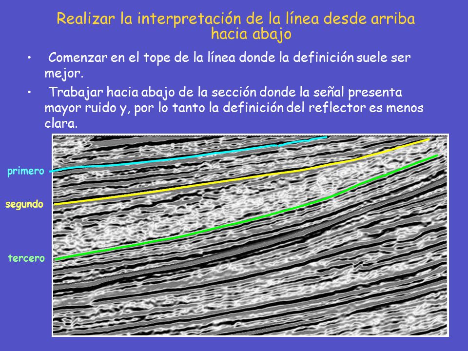 Realizar la interpretación de la línea desde arriba hacia abajo