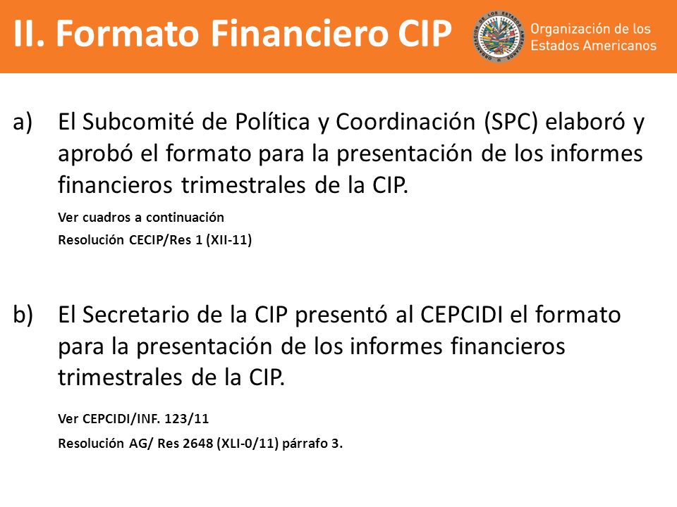 II. Formato Financiero CIP