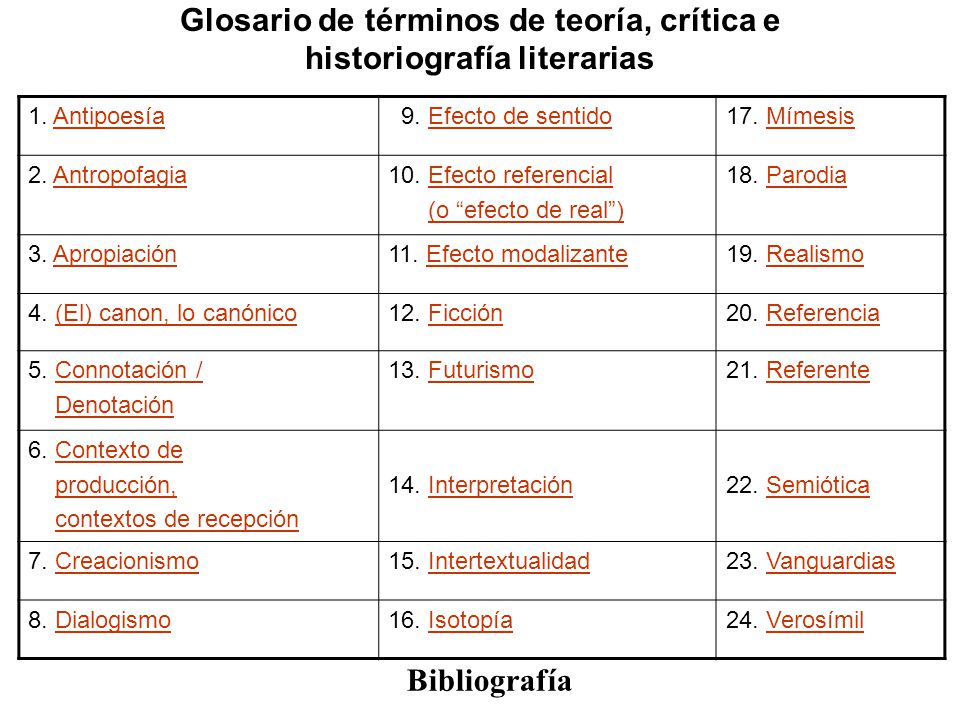 Glosario de términos de teoría, crítica e historiografía literarias
