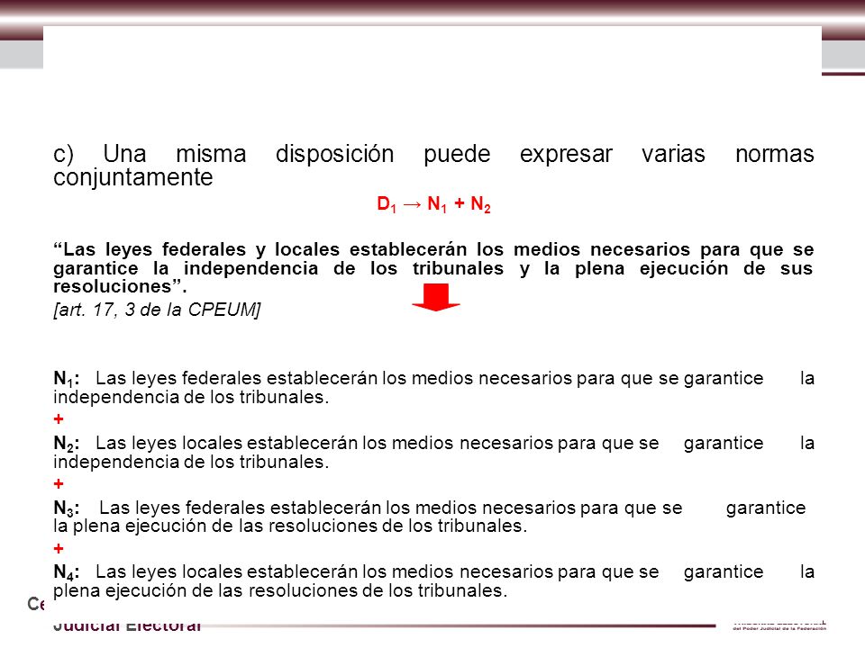 c) Una misma disposición puede expresar varias normas conjuntamente