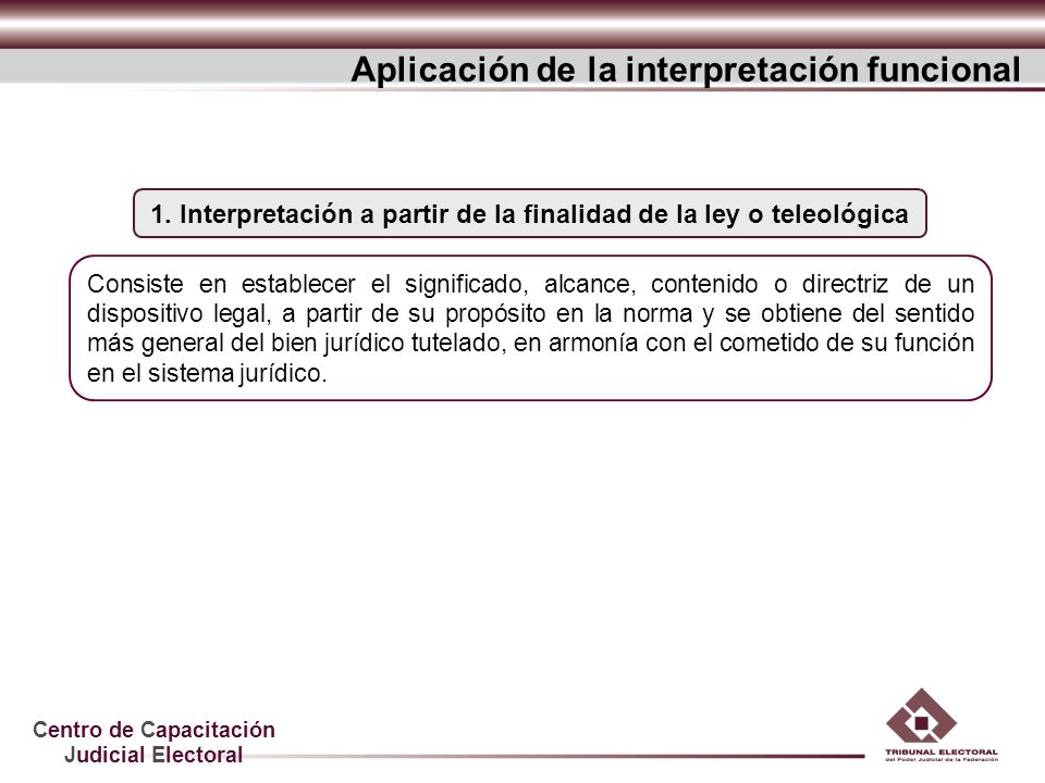 1. Interpretación a partir de la finalidad de la ley o teleológica