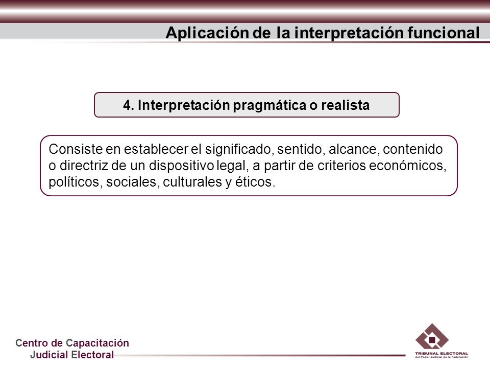 4. Interpretación pragmática o realista