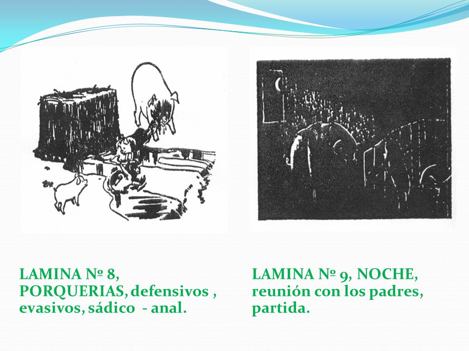 LAMINA Nº 8, PORQUERIAS, defensivos , evasivos, sádico - anal.