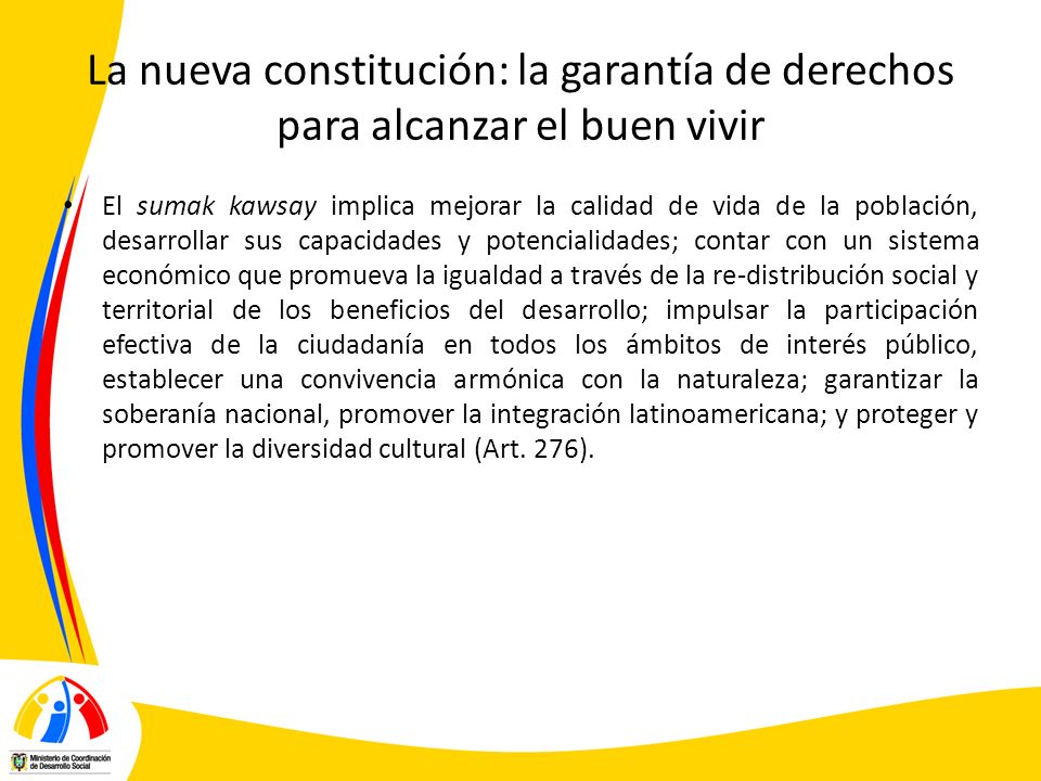 La nueva constitución: la garantía de derechos para alcanzar el buen vivir