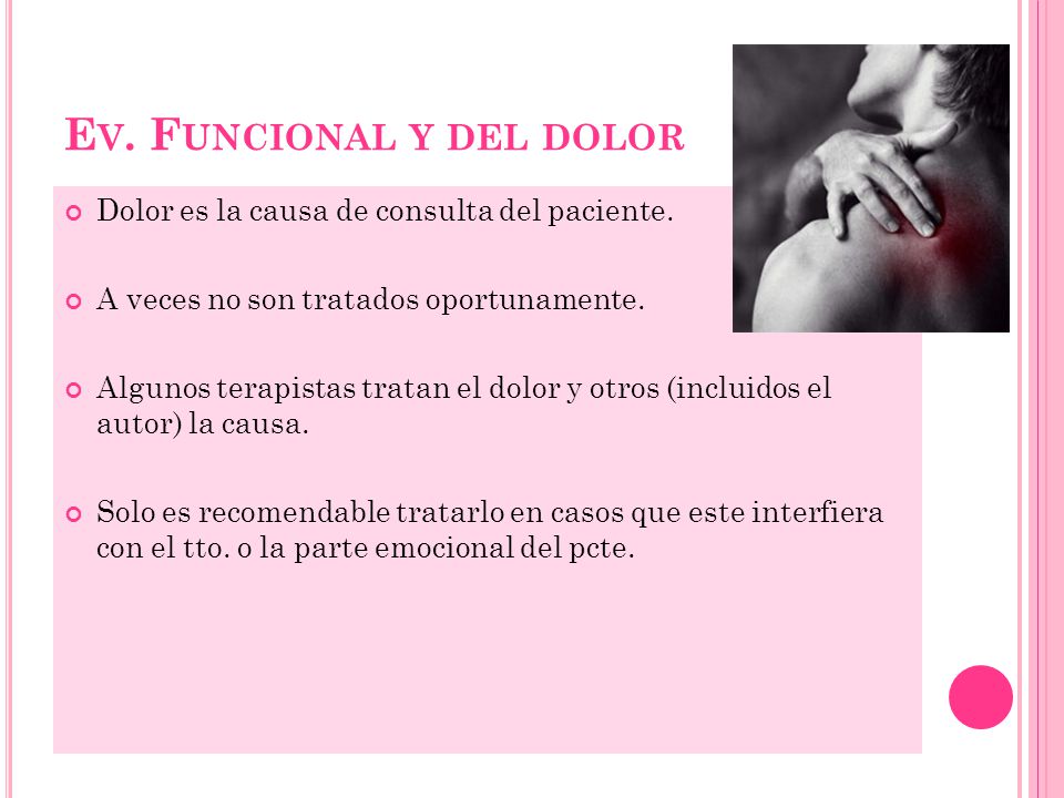 Ev. Funcional y del dolor