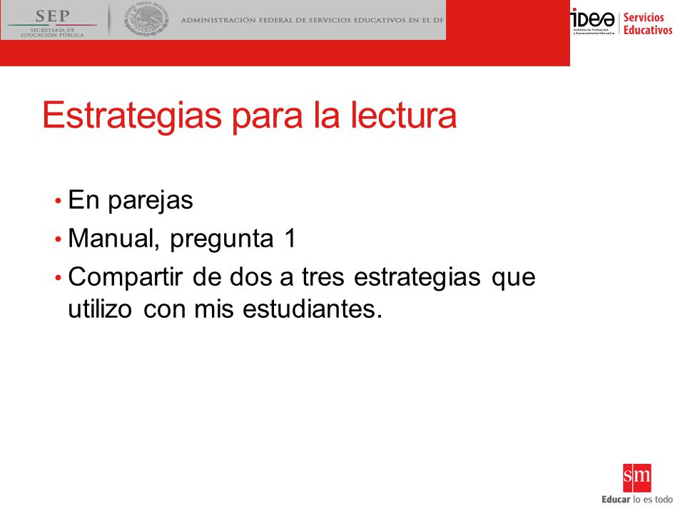 Estrategias para la lectura