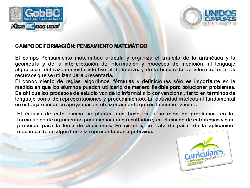 CAMPO DE FORMACIÓN: PENSAMIENTO MATEMÁTICO