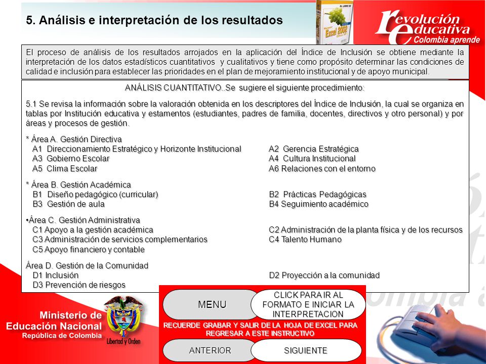 5. Análisis e interpretación de los resultados