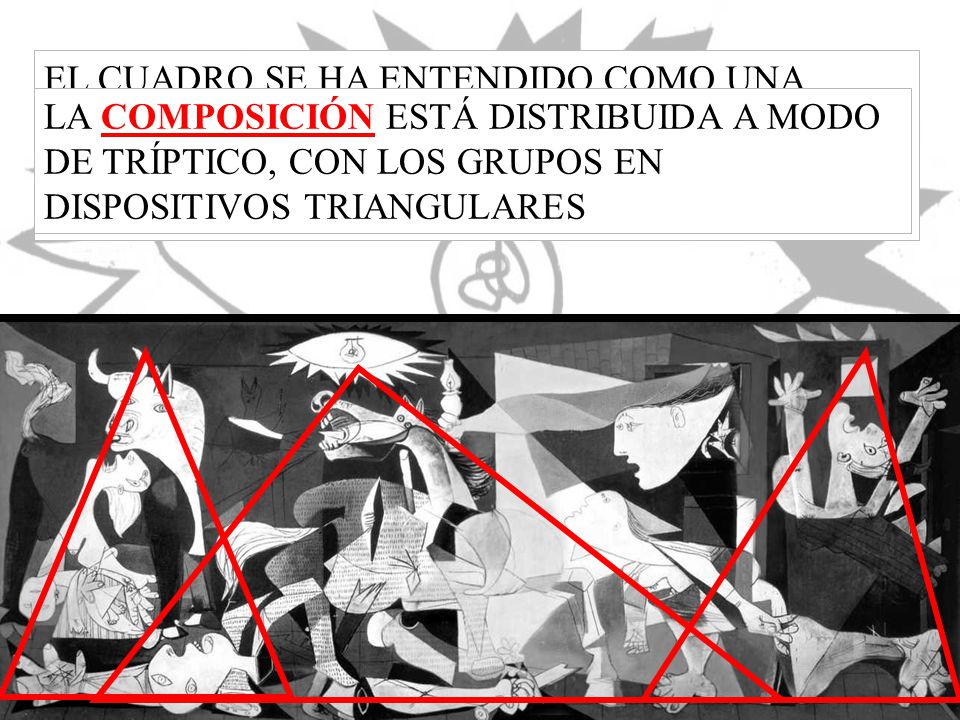 EL CUADRO SE HA ENTENDIDO COMO UNA MANIFESTACION CONTRA LOS HORRORES DE LA GUERRA EN GENERAL, NO SÓLO DEL BOMBARDEO DE GUERNICA