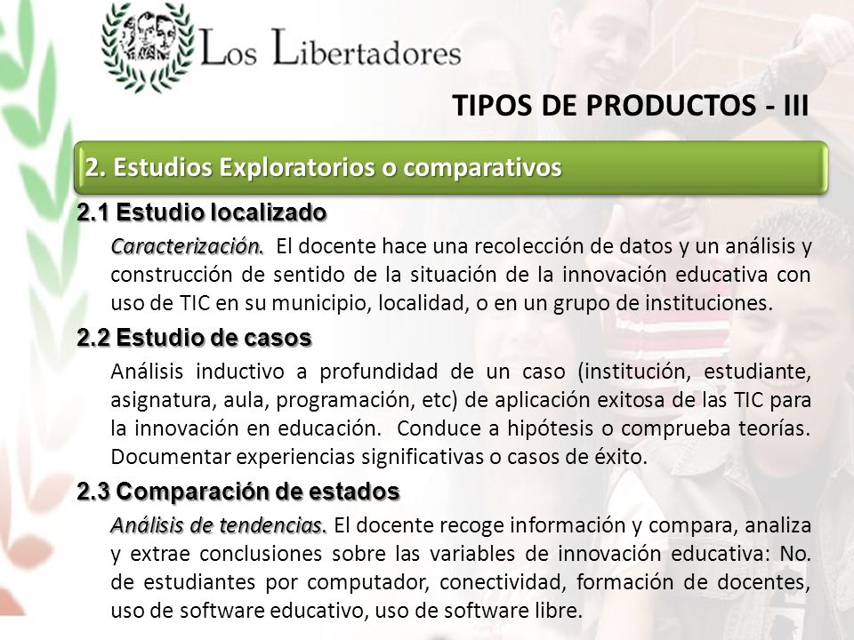 TIPOS DE PRODUCTOS - III