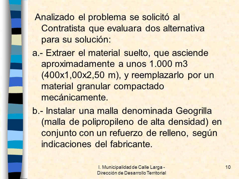 I. Municipalidad de Calle Larga - Dirección de Desarrollo Territorial