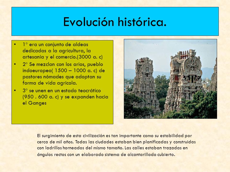 Evolución histórica. 1º era un conjunto de aldeas dedicadas a la agricultura, la artesanía y el comercio.(3000 a. c)