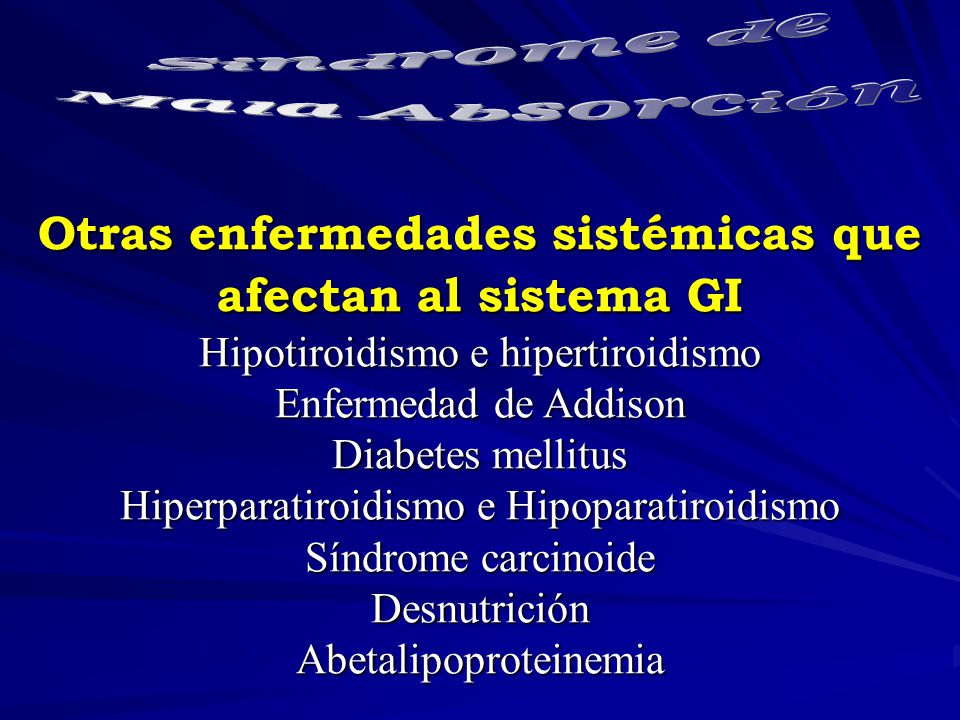 Sindrome de Mala Absorción