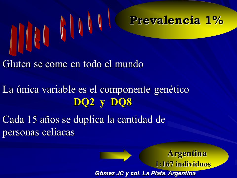 Aldea Global Prevalencia 1% Argentina Gluten se come en todo el mundo