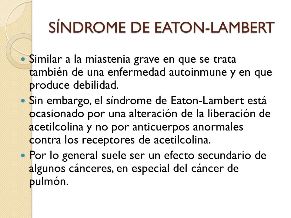 SÍNDROME DE EATON-LAMBERT