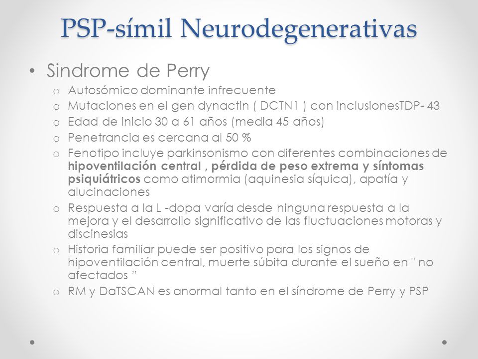 PSP-símil Neurodegenerativas