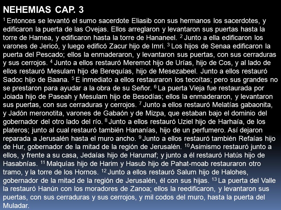 NEHEMIAS CAP. 3