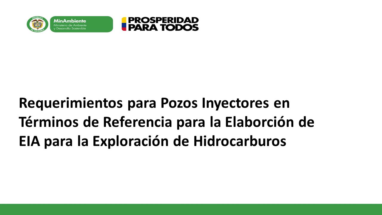 Requerimientos para Pozos Inyectores en Términos de Referencia para la Elaborción de EIA para la Exploración de Hidrocarburos