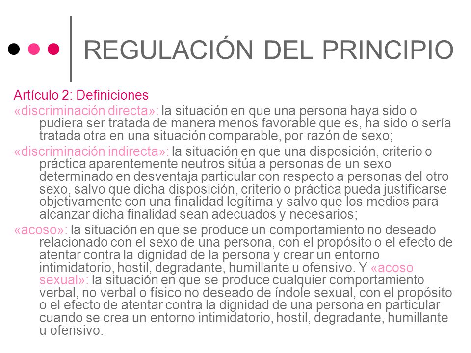 REGULACIÓN DEL PRINCIPIO