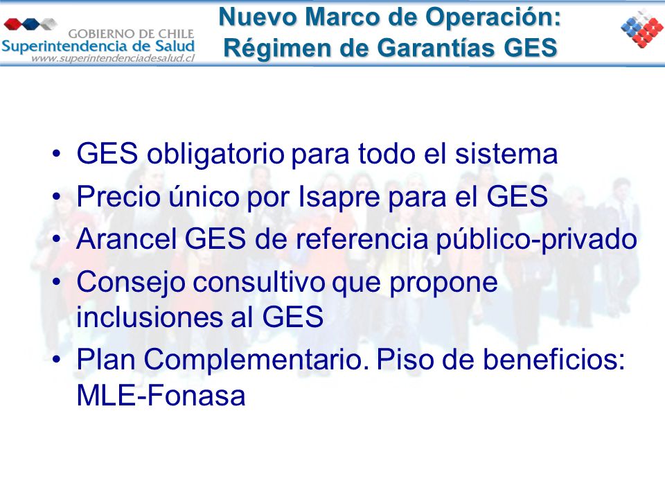 Nuevo Marco de Operación: Régimen de Garantías GES
