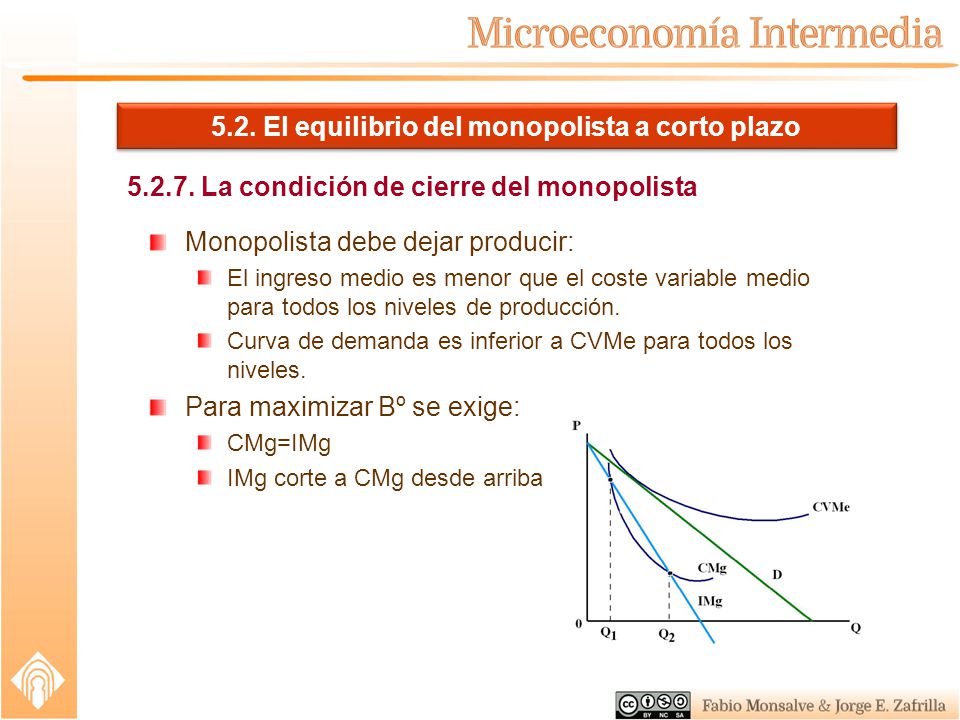 5.2. El equilibrio del monopolista a corto plazo