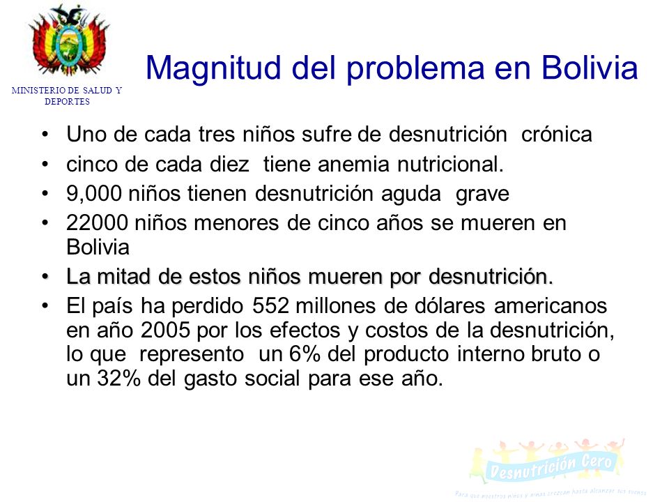 Magnitud del problema en Bolivia
