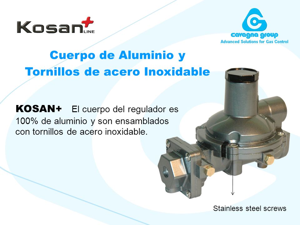 Cuerpo de Aluminio y Tornillos de acero Inoxidable