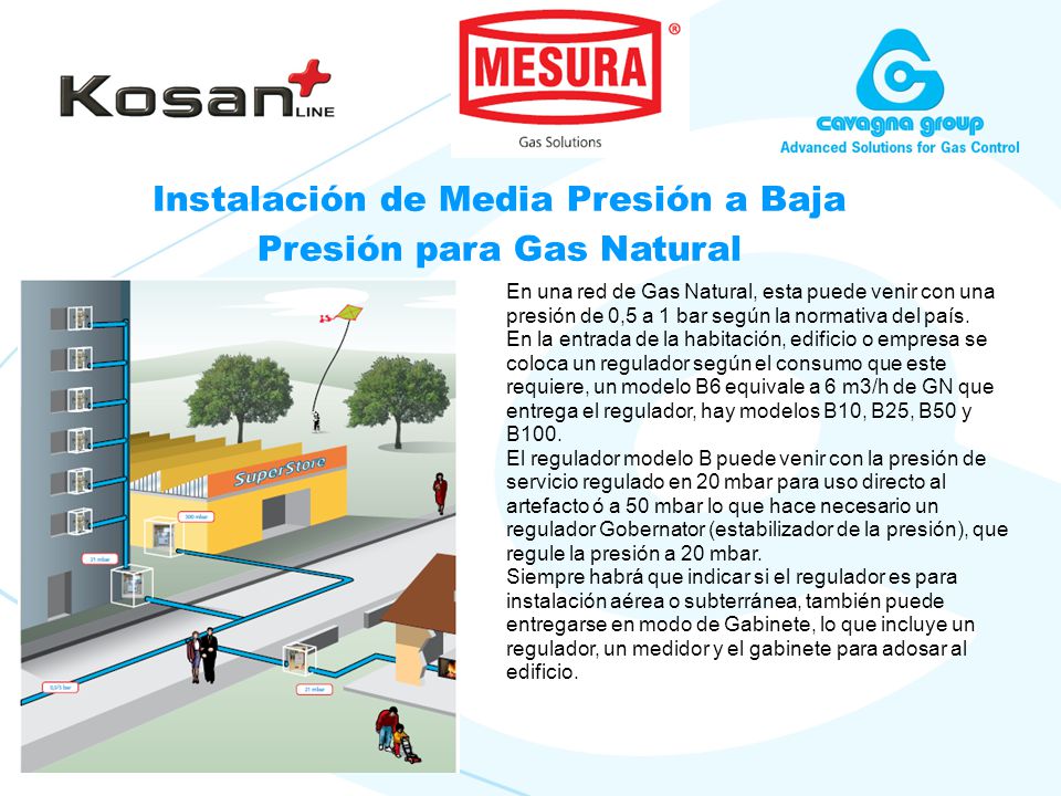 Instalación de Media Presión a Baja Presión para Gas Natural