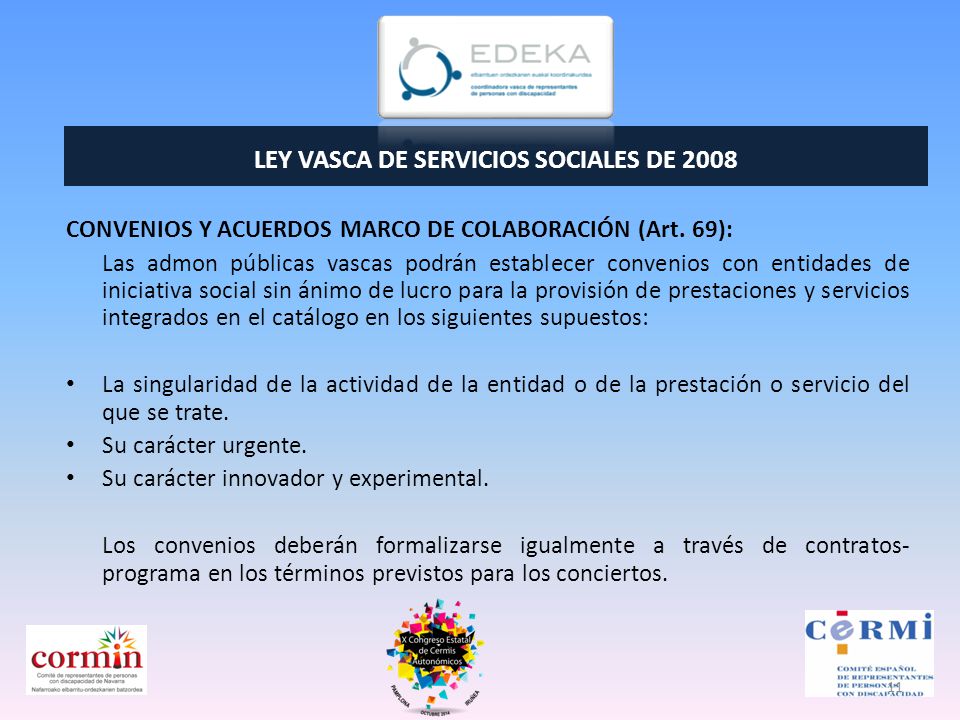 LEY VASCA DE SERVICIOS SOCIALES DE 2008
